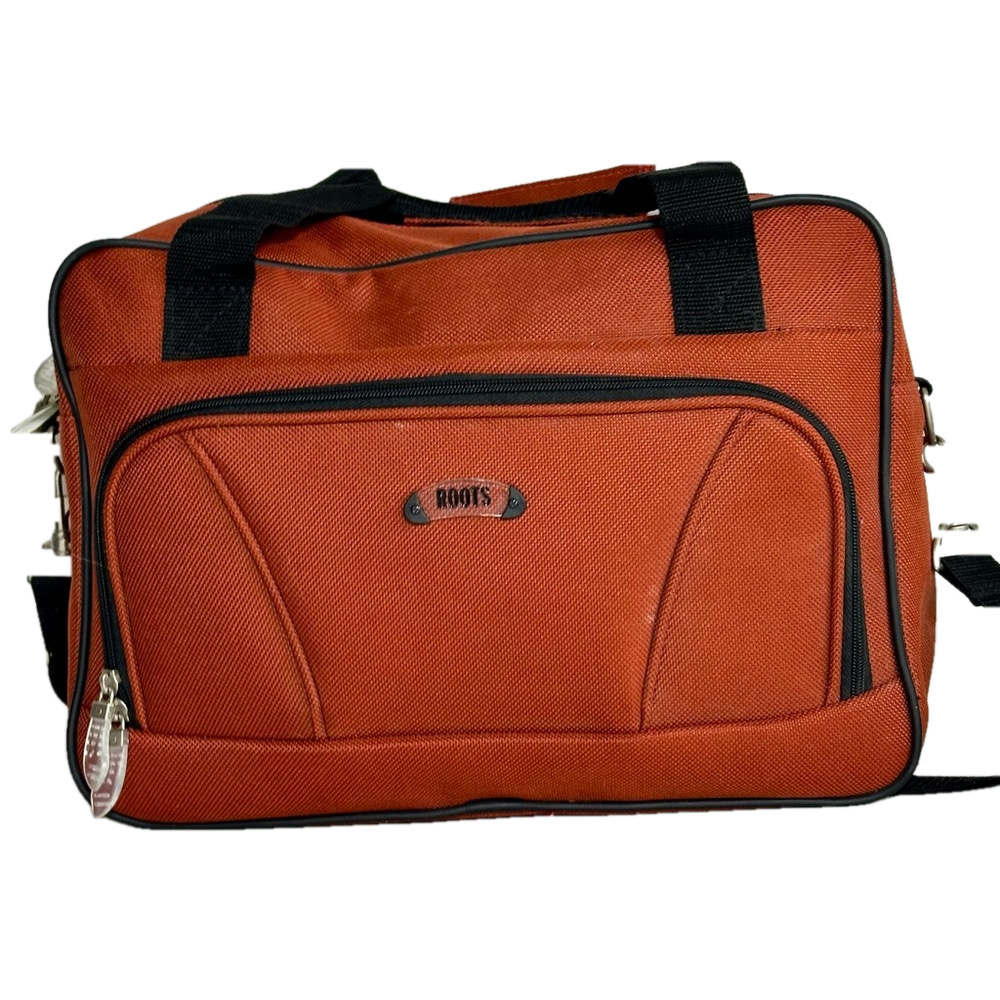 Roots Canada Canvas Carry On Duffle Weekender Orange Travel Vacay Bag 14 Inch